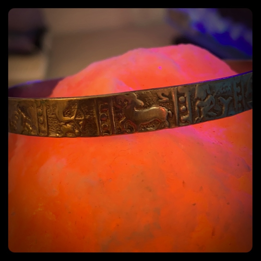 Astrology symbols sterling silver bangle
